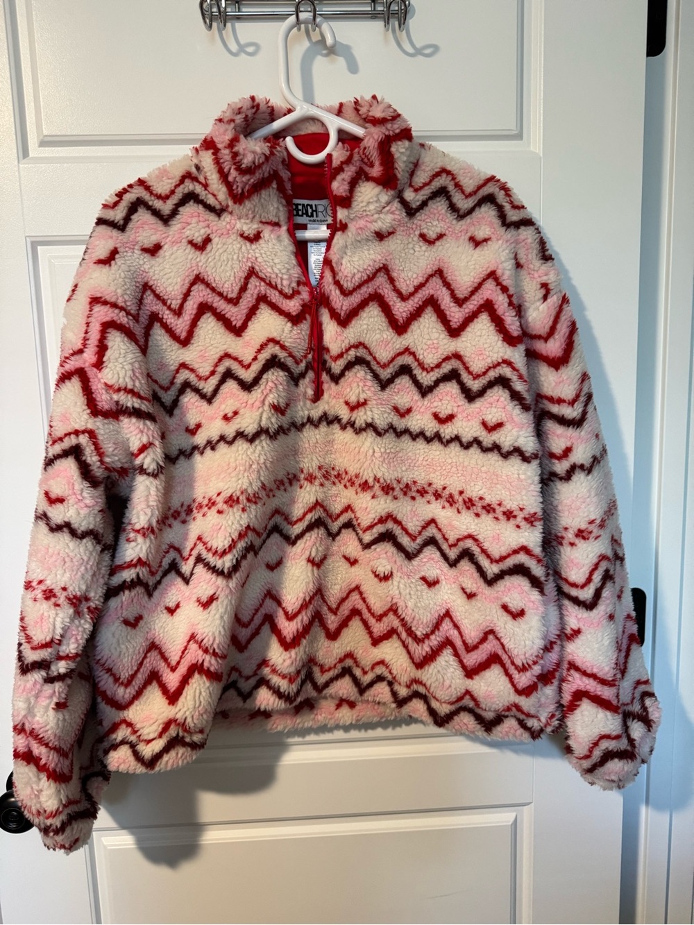 NWT Beach Riot for Anthropologie Sherpa Quarter Zip Pullover, Size Medium